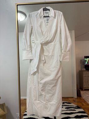 Jonathan Simkhai White Long Sleeve Maxi Wrap Dress